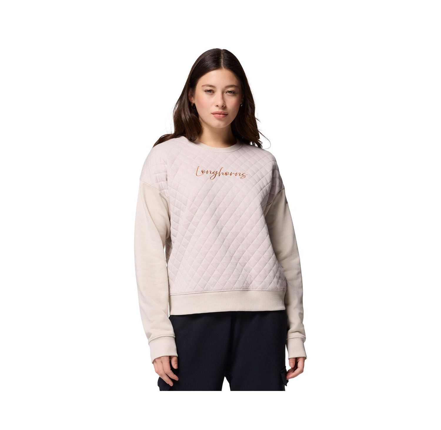 Women's Cream Texas Longhorns Collegiate Hart Mountain Quilted Sweatshirt