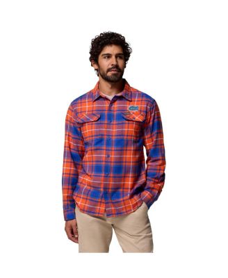 Columbia - Men's Orange Florida Gators Omni-Wick Flannel Long Sleeve Button-Up Shirt