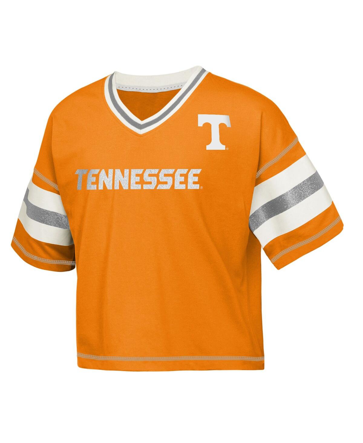 Outerstuff Big Girls Tennessee Orange Volunteers Gridiron Jersey V-Neck T-Shirt