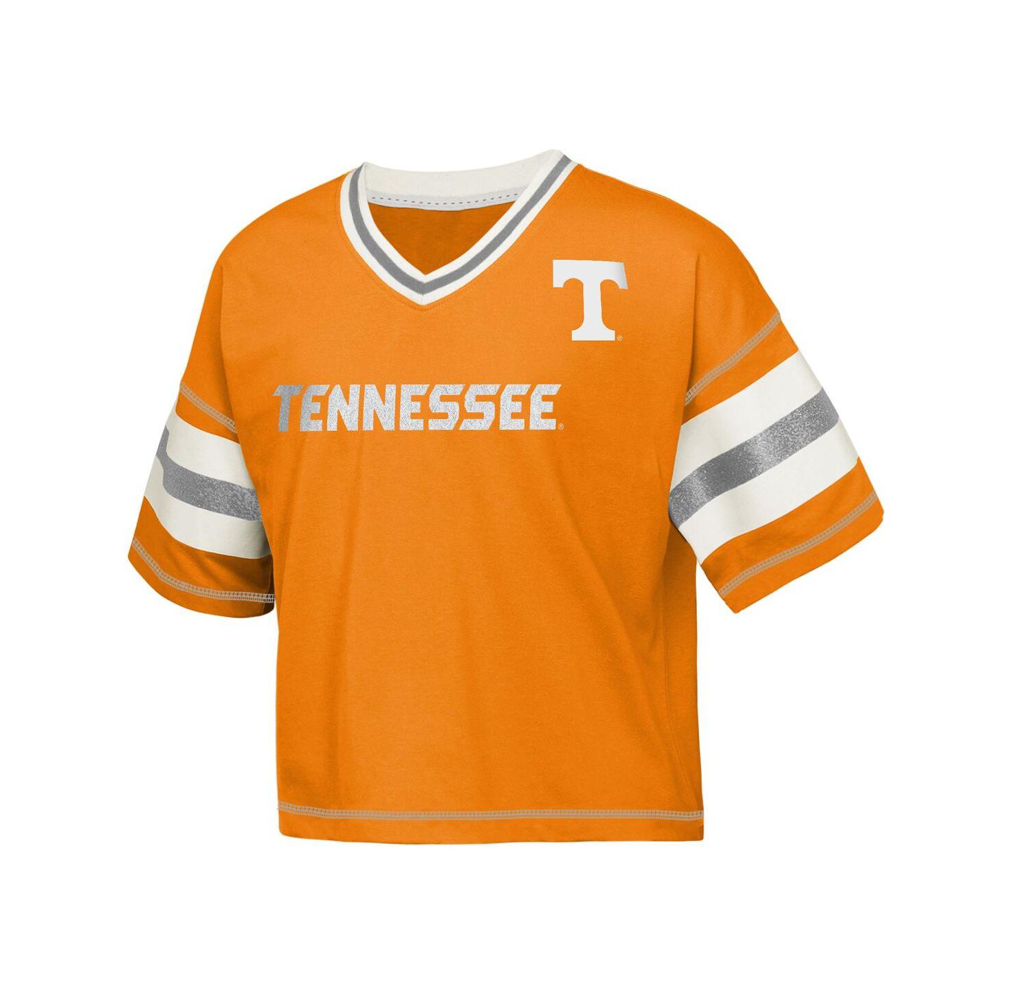 Big Girls Tennessee Orange Tennessee Volunteers Gridiron Jersey V-Neck T-Shirt