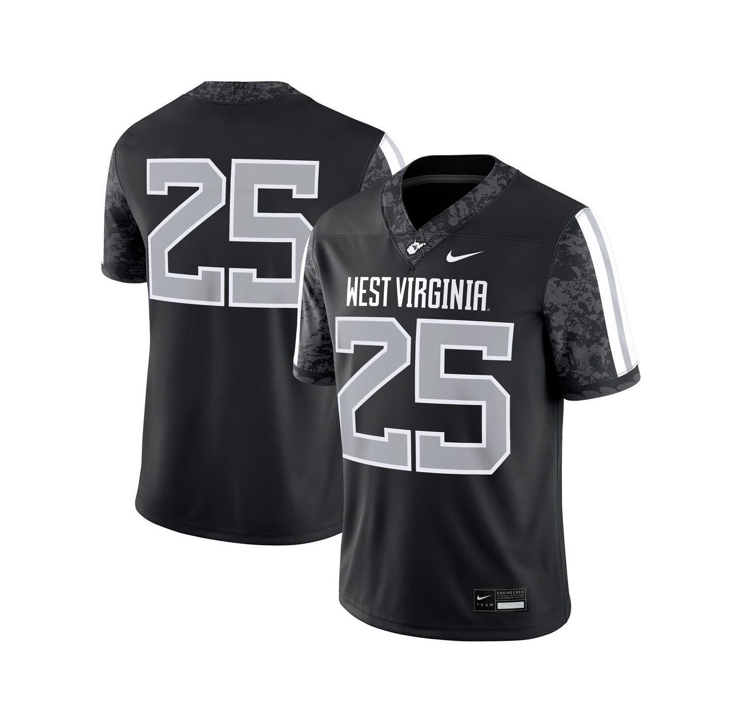 Men's 25 Black West Virginia Mountaineers Alternate Game Jersey