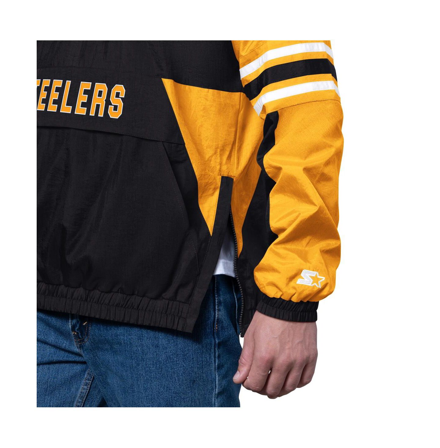 Мужская толстовка Starter Black Pittsburgh Steelers Prospect Half-Zip Pullover — фото 3