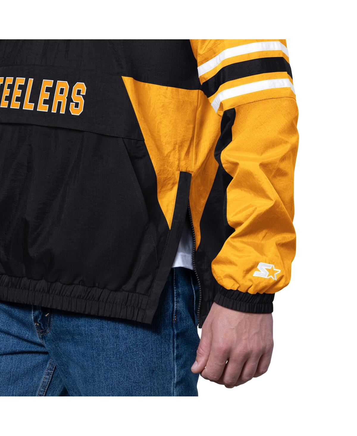 Starter Men's Black Pittsburgh Steelers Prospect Half-zip Pullover Sweatshirt In Black