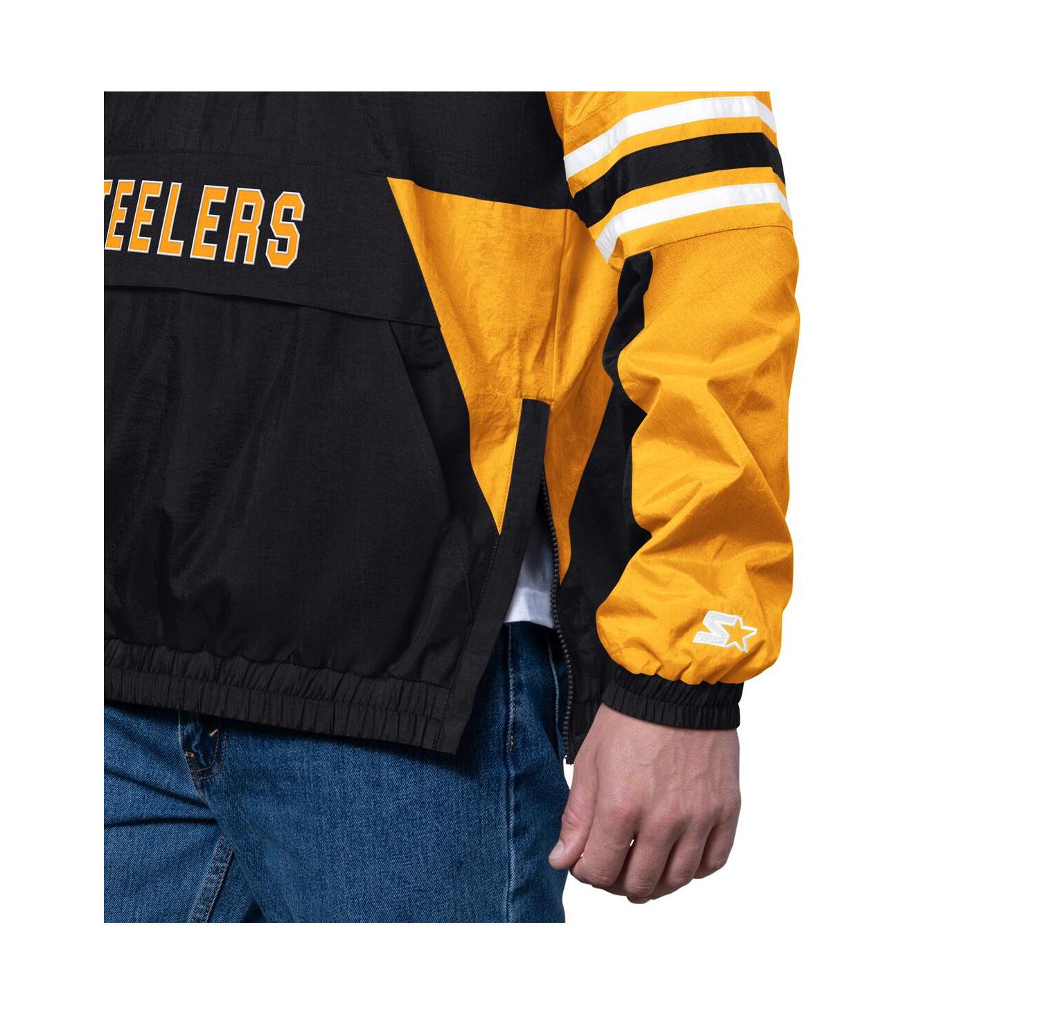 Men's Black Pittsburgh Steelers Prospect Half-Zip Pullover Sweatshirt