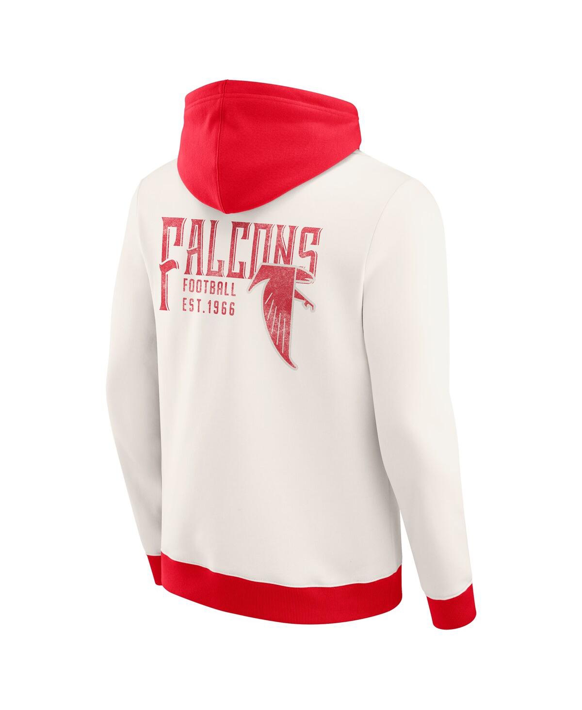 Fanatics Darius Rucker Collection By  Men's Cream Atlanta Falcons Distressed Graphics Full-zip Hoodie In White
