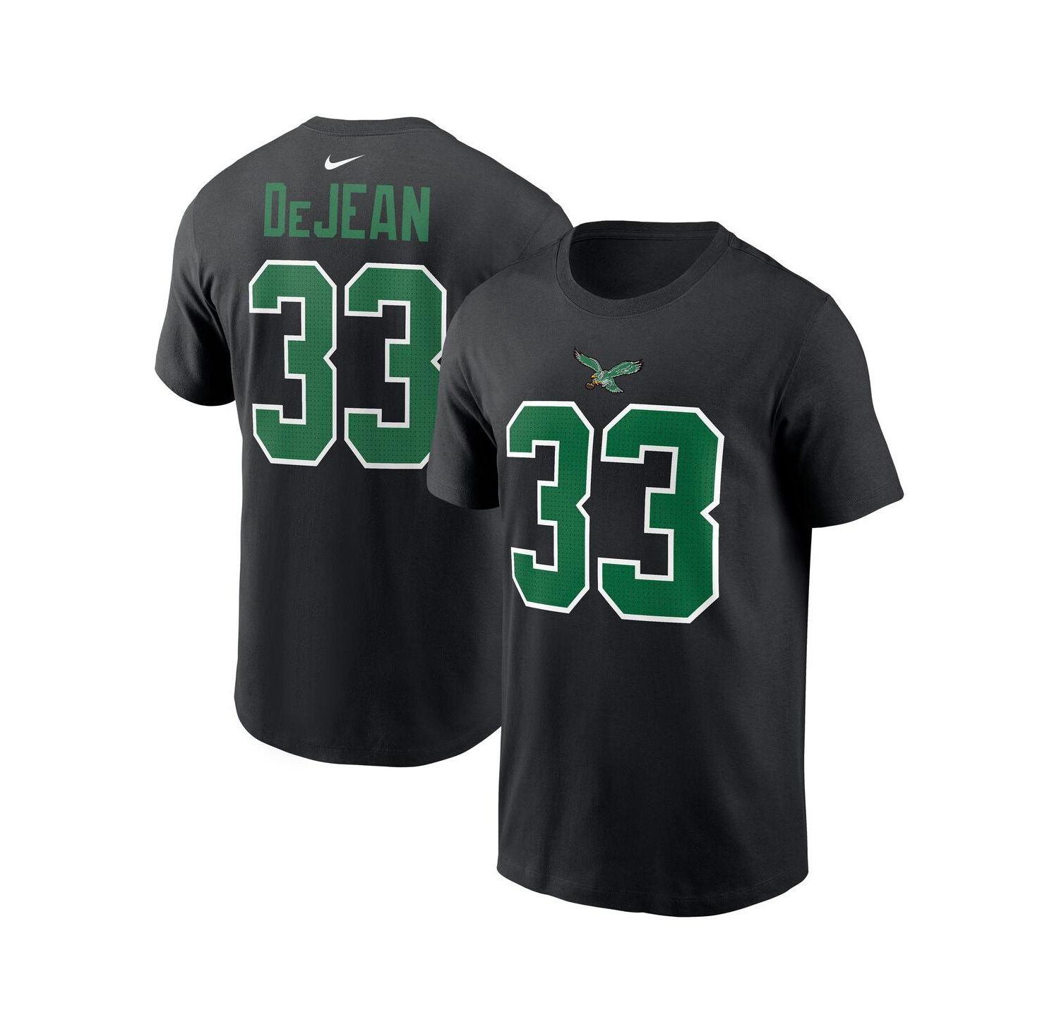 Men's Cooper DeJean Black Philadelphia Eagles Player Name & Number T-Shirt