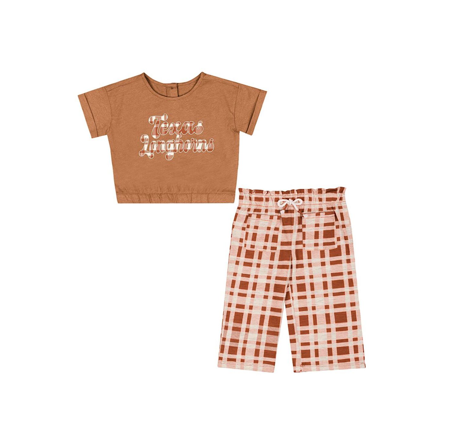 Baby Boys and Girls 2-Piece Texas Orange Texas Longhorns Sky Castle T-Shirt and Pants Set