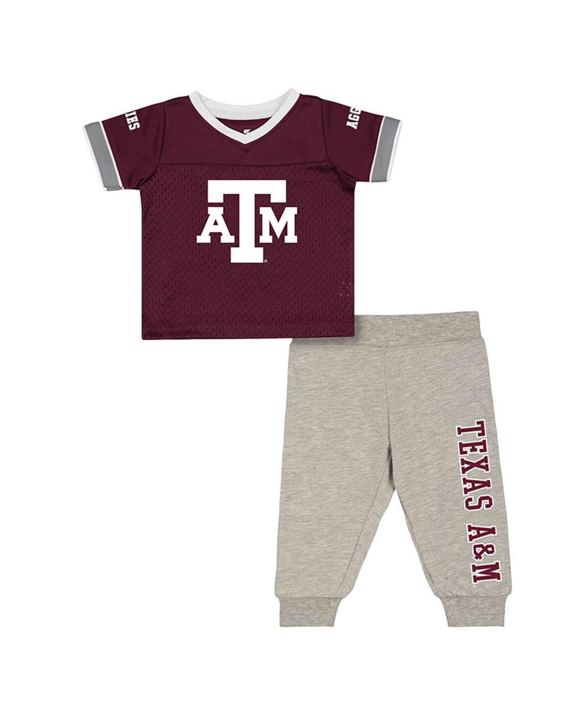 Colosseum Kids' Baby Boys And Girls Newborn 2-piece Texas A&m Aggies Nothing But The Hits Football Set In Burgundy