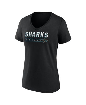 Women's Black San Jose Sharks V-Neck T-Shirt