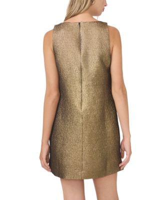Women's Metallic Scoop Neck Shift Dress
