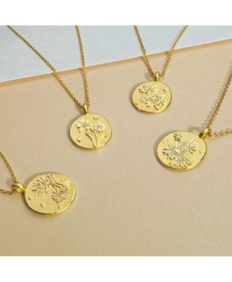 Sterling Silver Birth Flower Pendant Necklace