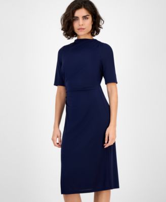 Women's Cowl-Neck Side-Ruched Dress