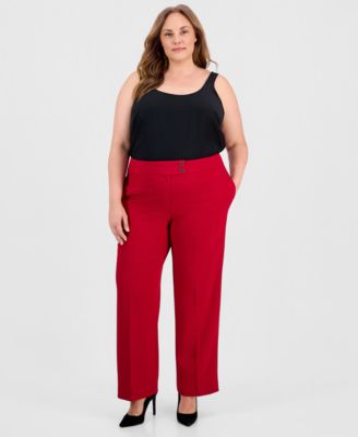 Plus Size High-Rise Wide-Leg Pants