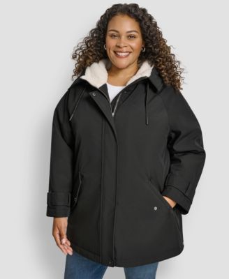 Plus Size Hooded Coat