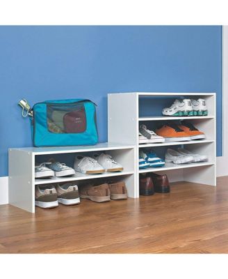 24 Inch Wide Horizontal Stackable Closet Storage Organizer, White