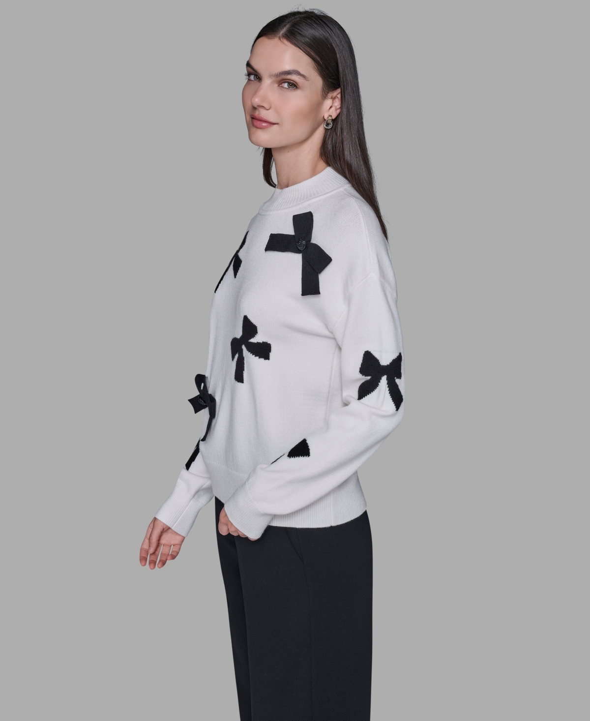 Karl Lagerfeld Women's All-over Bow Sweater In Multi