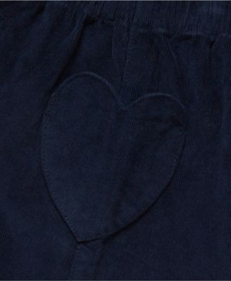 Girls Corduroy Skirt with Heart Pockets