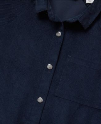 Girls 3/4 Sleeve Corduroy Shirt Dress