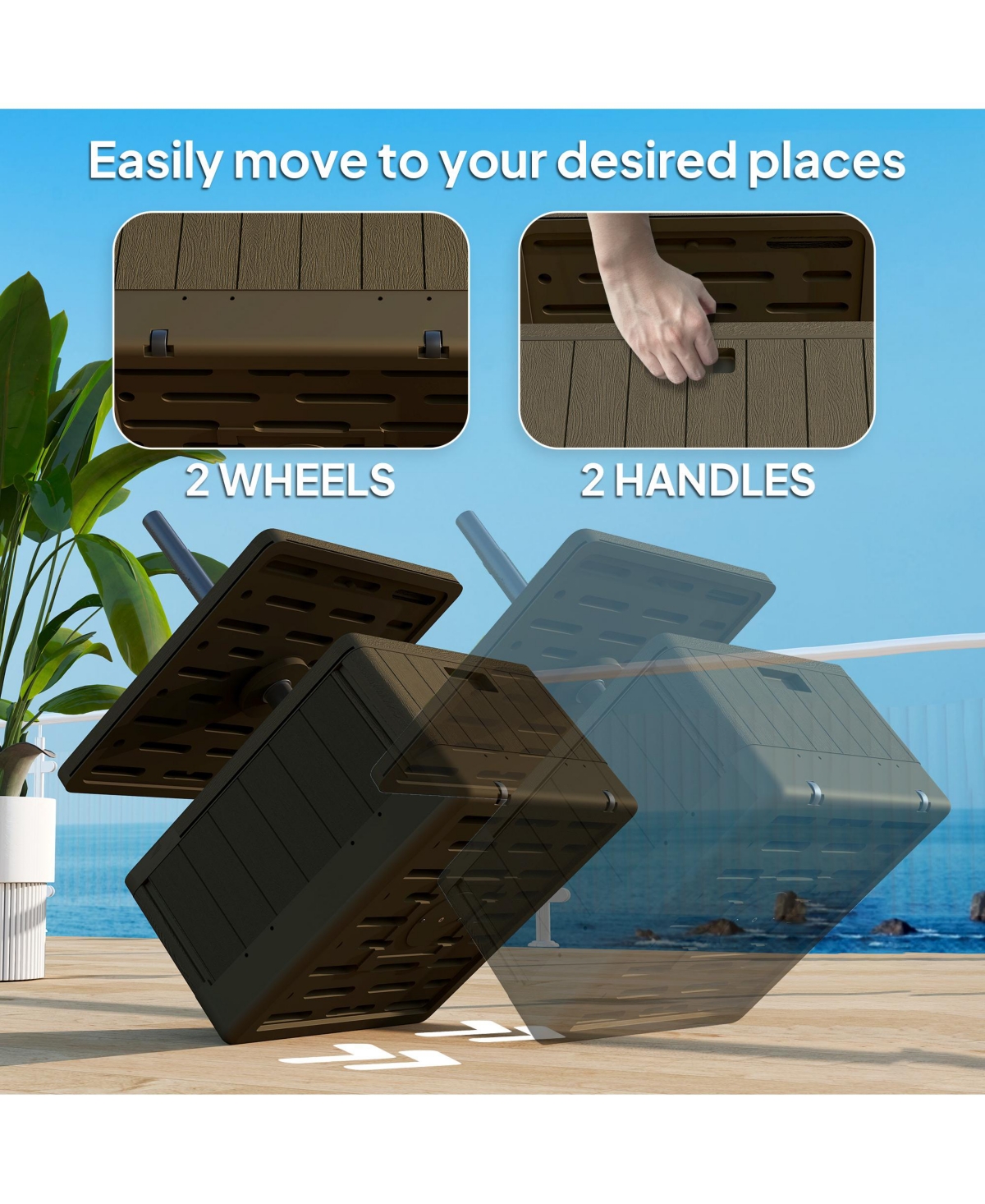 Outsunny Patio Umbrella Base with Table, Weighted Umbrella Sd,