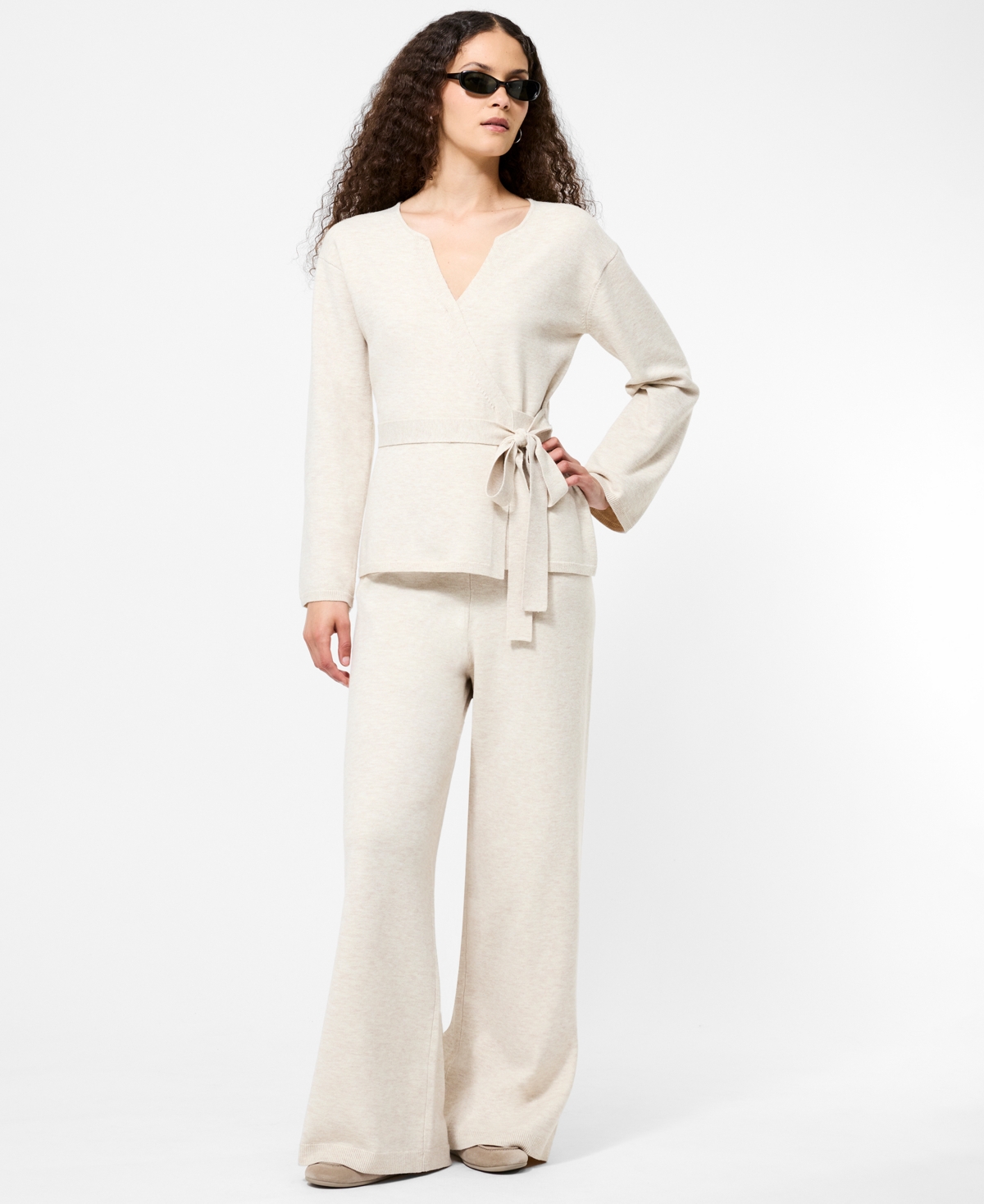 French Connection Marley Wrap Cardigan In White