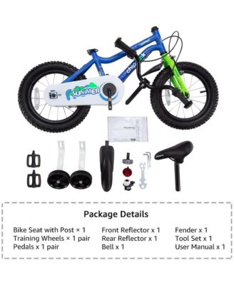 Chipmunk 14" Toddler Kids Bike with Training Wheels & Bell, Blue