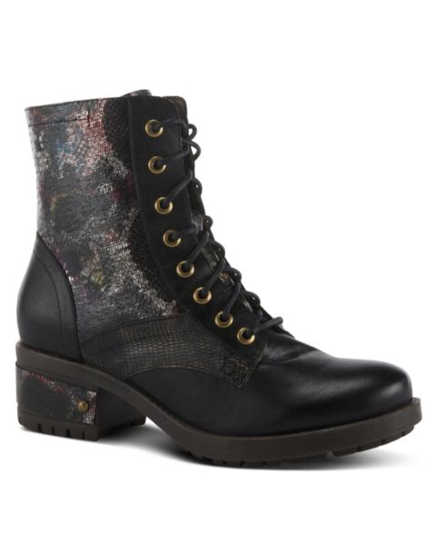Женские ботинки L'Artiste Spring Step Marty-Met Heeled Bootie with Metallic Vamp, цвет: Чёрный разноцветный
