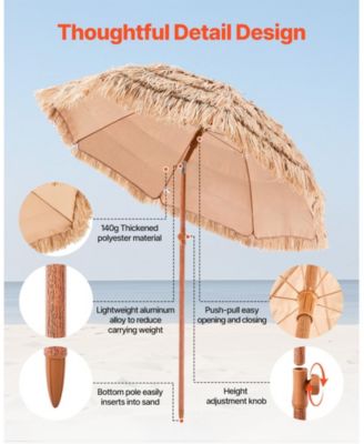 Outdoor Tiki Thatched Umbrella for Patio, Pool, and Garden Shade