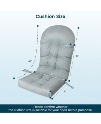 Set of 2 Patio Adirondack Chair Cushion High Back Fade Resistant 5'' Seat Pad Patio