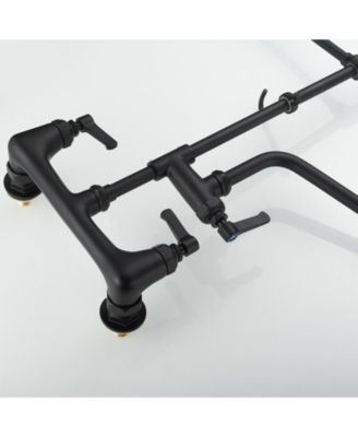 Commercial Restaurant Pull Down 2-Handle Wall Mount Pre-Rinse Spray Utility Kitchen Faucet in Polished Chrome