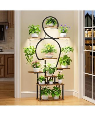 63" Tall Indoor Plant Stand with Grow Light