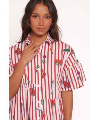 Women's Peachy Mini Dress - Red Picnic Stripe