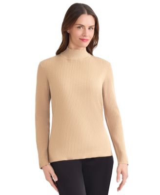 Women's Sutton Ribbed Mock-Neck Long-Sleeve Sweater