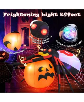 5 x 4.6 ft Inflatable Spider w/ Pumpkin LED Lighted Halloween Decoration w/ Colorful Rotating Light