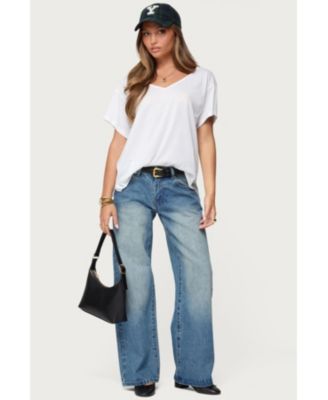 Womens Sonora Oversized V Neck T Shirt