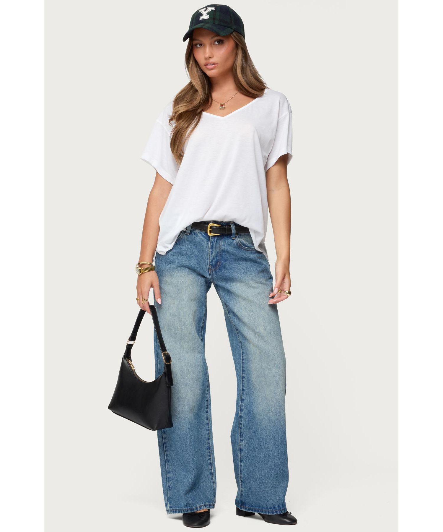Womens Sonora Oversized V Neck T Shirt