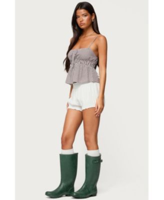 Women's Zahara Gingham Babydoll Top