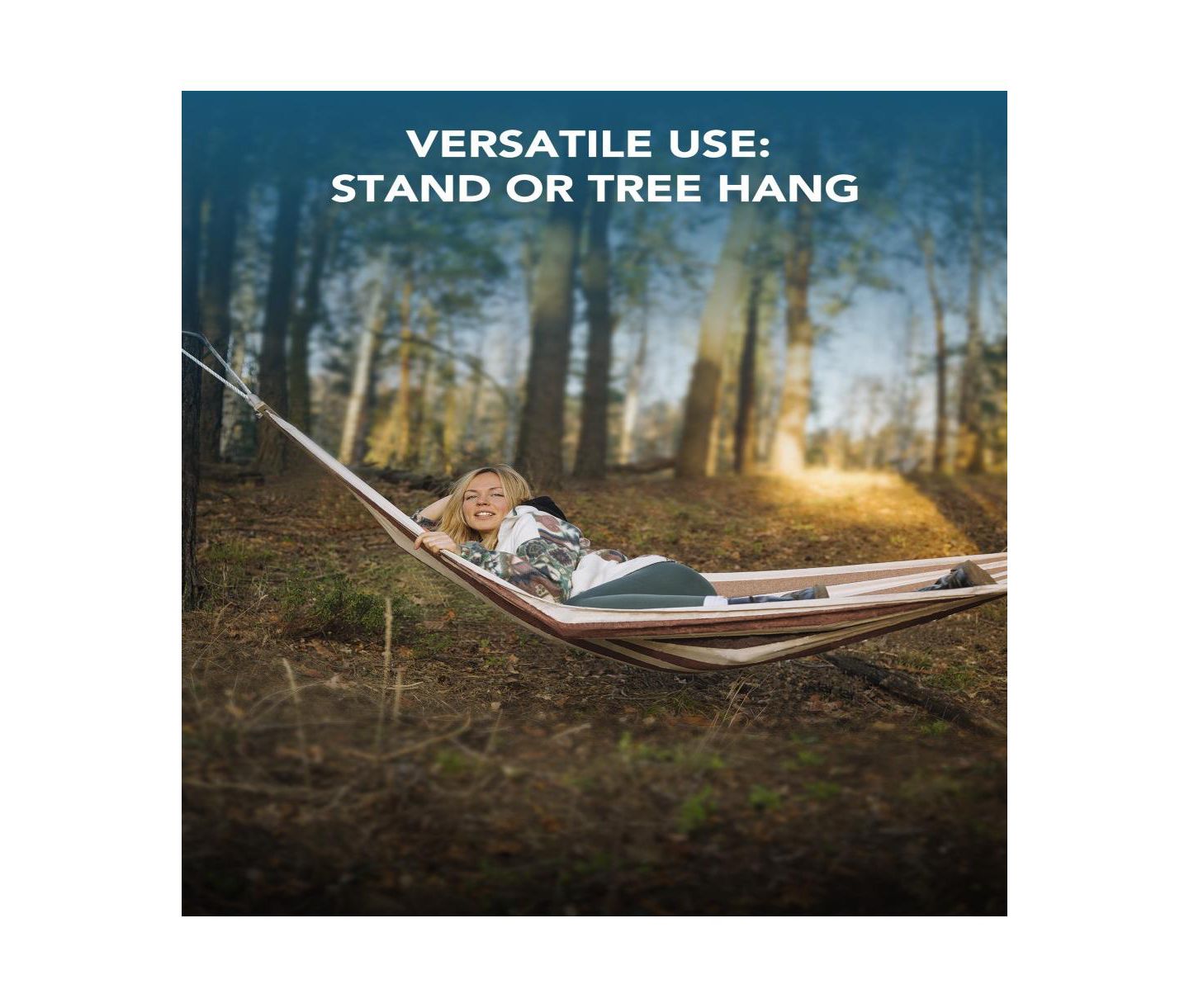 Детская игрушка Gyroor Heavy-Duty Steel Stand Double Hammock: Portable, Easy Assembly, 600lbs Capacity – Fit for Indoor/Yard/Camping/Outdoor — фото 8