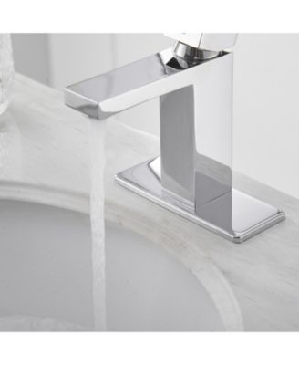 Single Handle Single Hole Low-Arc Bathroom Faucet with Supply Line