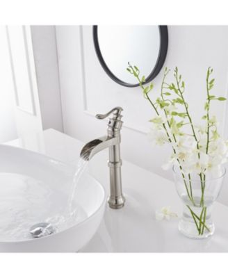 Waterfall Single Hole Single-Handle Vessel Bathroom Faucet With Drain Assembly in Oil Rubbed Bronze