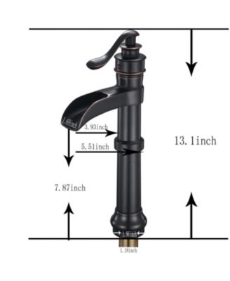 Waterfall Single Hole Single-Handle Vessel Bathroom Faucet With Drain Assembly in Oil Rubbed Bronze