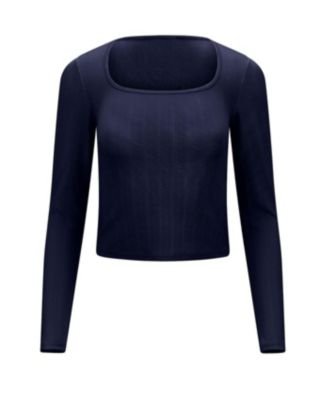 Women's Pointelle Long Sleeve Top