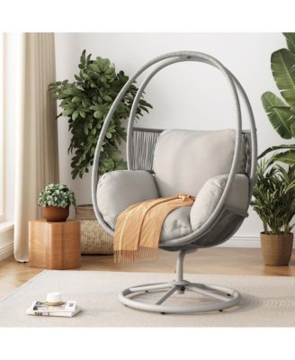 - Contemporary Reno Outdoor Wicker Swivel Lounge Chair