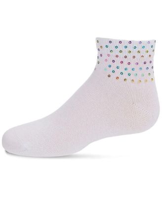 Little Girls Multicolor Sequin Cotton Blend Anklet Sock