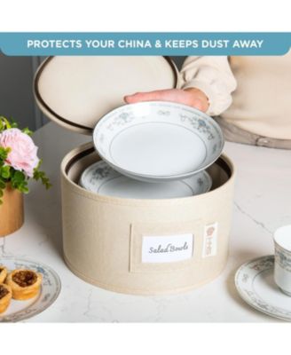 Hard Shell China Storage Containers 8-Piece Set Moving Boxes for Dinnerware Service for 12