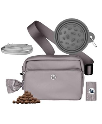 3-in-1 Dog Walk Bag, Travel Bowl, & Reflective Leash with Matching Planet-Safe Dog Poop Bags