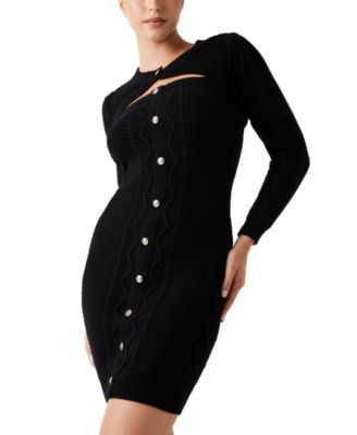Women's Daphne Detachable Shrug  Long Sleeve Dress