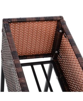 Outsunny Elevated Planter Box with Rattan Look