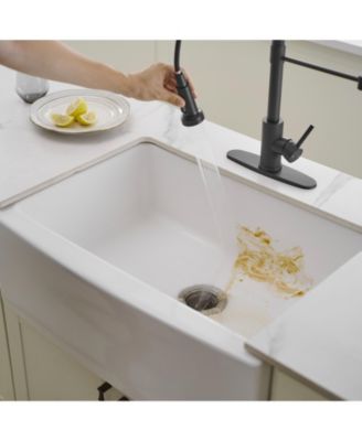 Single-Handle Pull-Down Sprayer High Arc Kitchen Faucet With Deck Plate