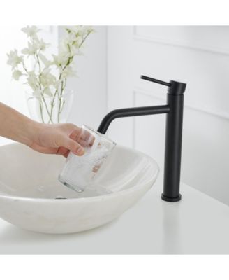 Modern Single Hole Single Handle Vessel Bathroom Vanity Sink Faucet With Pop Up Drain Without Overflow