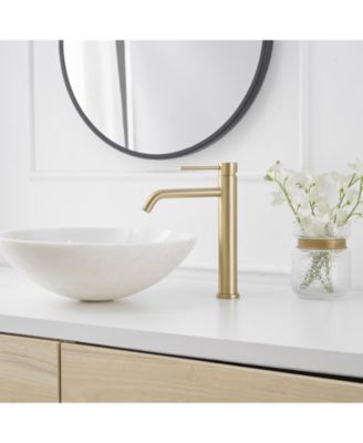 Modern Single Hole Single Handle Vessel Bathroom Vanity Sink Faucet With Pop Up Drain Without Overflow